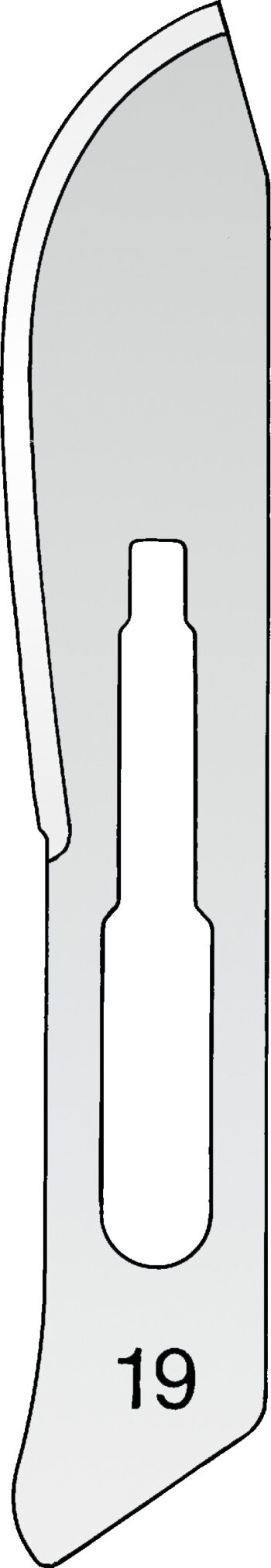 Scalpels, knives, dermatome , Scalpel blade, no. 19, non sterile