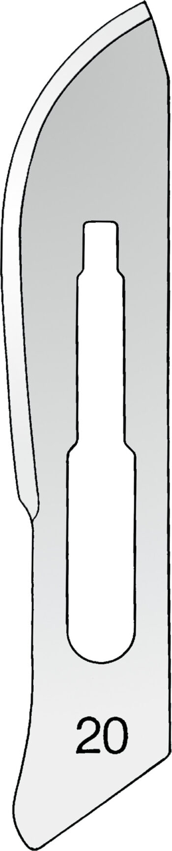 Scalpels, knives, dermatome , Scalpel blade, no. 20, non sterile