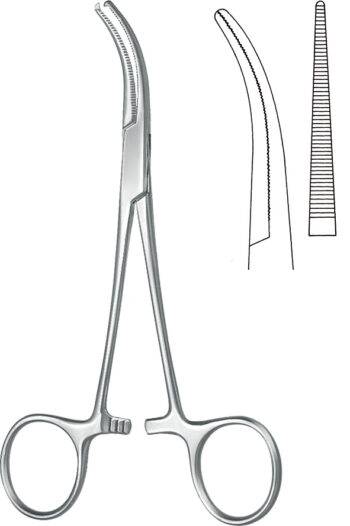 Artery forceps , Hemostatic forceps, acc. to Dandy, curved sidewards