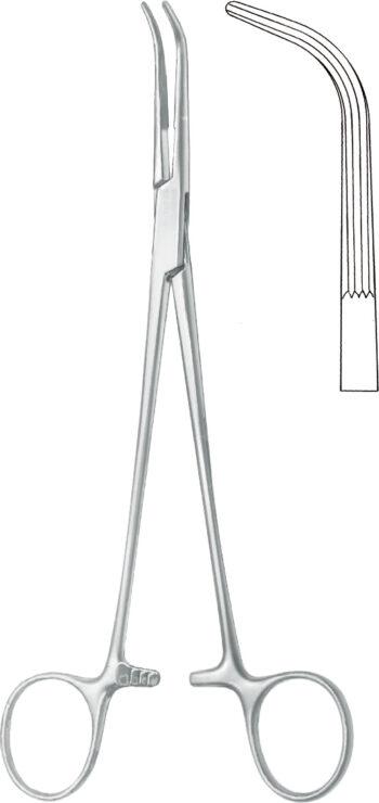 Artery forceps , forceps, acc. toacc. to Lahey, longitudinal serration, curved