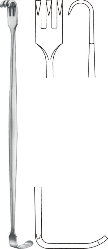 Retractors, wound Spreaders , Hooklet, acc. to Senn-Mueller, sharp