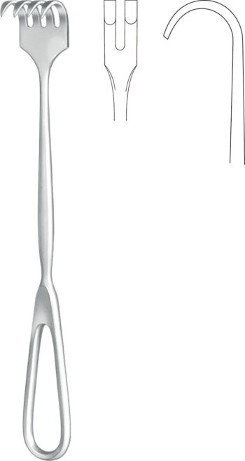 Retractors, wound Spreaders , Retractor, acc. to acc. to Martin, blunt, 2 prongs