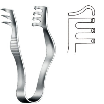 Retractors, wound Spreaders , Woundspreader, blunt, 2 x 3 teeth