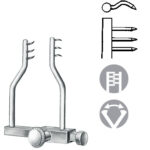 Retractors, wound Spreaders , Woundspreader, acc. to Logan, sharp, 3 x 3 teeth