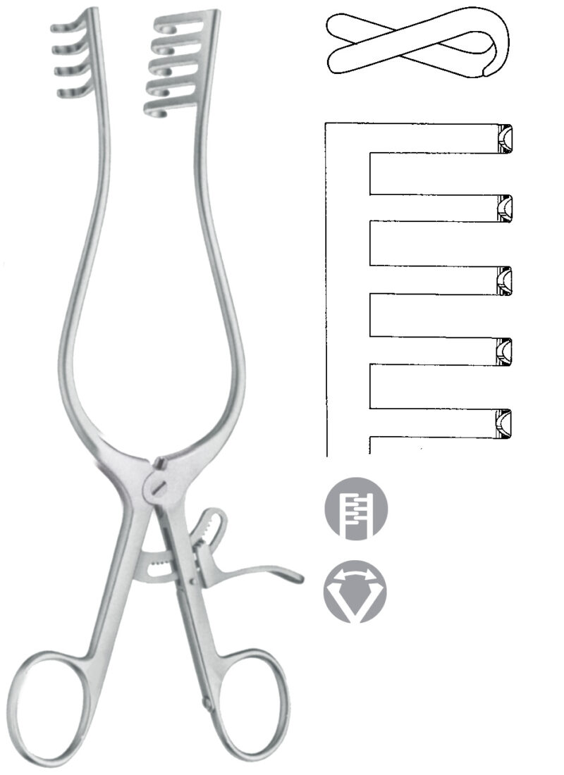 Retractors, wound Spreaders , Woundspreader, acc. to Travers, blunt