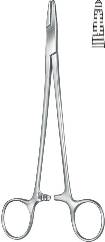 Suture , Needleholder, acc. to Adson, fenestrated