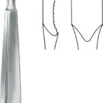 Bone surgery , Raspatory, acc. to Farabeuf, with hollow Handle, straight
