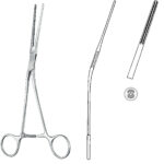 Neurosurgery , Atraumatic forceps, acc. to Potts, angled, 30 mm
