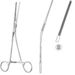 Neurosurgery , Atraumatic forceps, acc. to Potts, angled, 55 mm