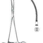Neurosurgery , Atraumatic forceps, acc. to Potts, curved, 55 mm