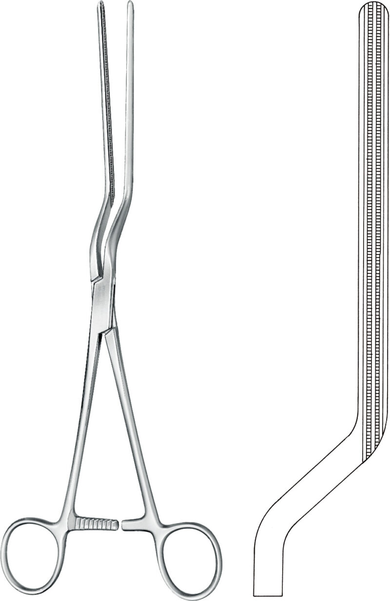 Stomach, intestines, rectum , Atraumatic intestinal forceps, acc. to Brunner, bayonet-shape