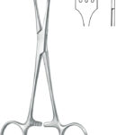 Gynecology , Uterine tenaculum forceps, acc. to Braun, 4 x 4 teeth