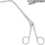 Tonsillectomy, laryngo-bronchoscopy , Laryngeal polypus forceps, acc. to Jurasz, left