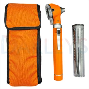 Mini Otoscope Fiber Optic Orange